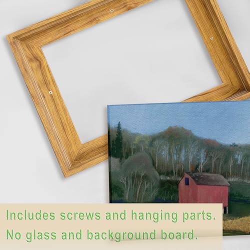 Image of 12x18 Canvas Floater Frame with 0.6 inch-0.9 inch Deep, Canvas Floating Frame for Oil Painting, Art Prints Artwork Frames(12 inchx18 inch,Nut Brown)