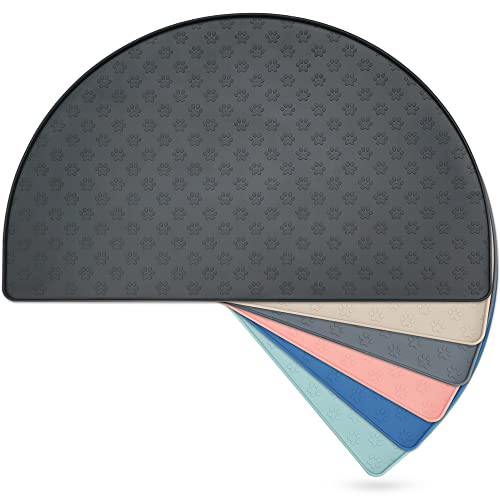GueXioXio Pet Food Mat, Pet-Friendly Silicone Cat Dog Feeding Bowl Mat for Food and Water, Non-Slip/Waterproof Dog Food…