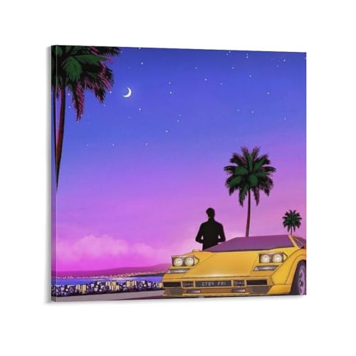 永井博アートポスター (26) 装飾 絵 キャンバス リビングルーム 寝室 印刷 パネル16x16inch(40x40cm)