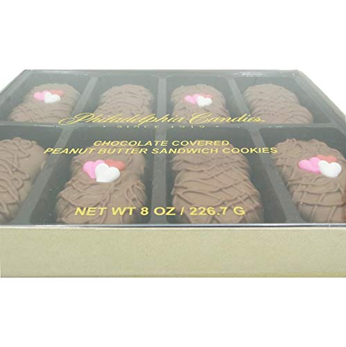 Philadelphia Candies Milk Chocolate Covered Nutter Butter Cookies, Valentine's Day Heart Gift Net Wt 8 Oz #TOP3