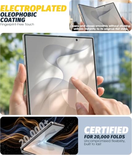 Image of Uyiton 4-in-1 Screen Protector for Samsung Galaxy Z Fold 7 | HD Clear Screen Guard Set with Front Screen, Back Panel, Inner Display & Hinge Protector | Anti-Scratch | Bubble-Free Easy Installation
