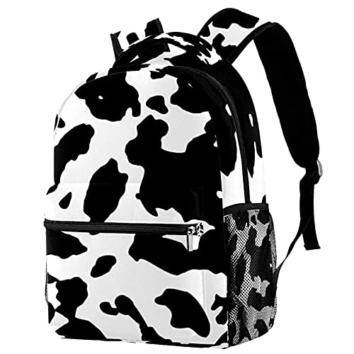 Sac à dos de voyage imprimé vache abstrait et porte-bouteille