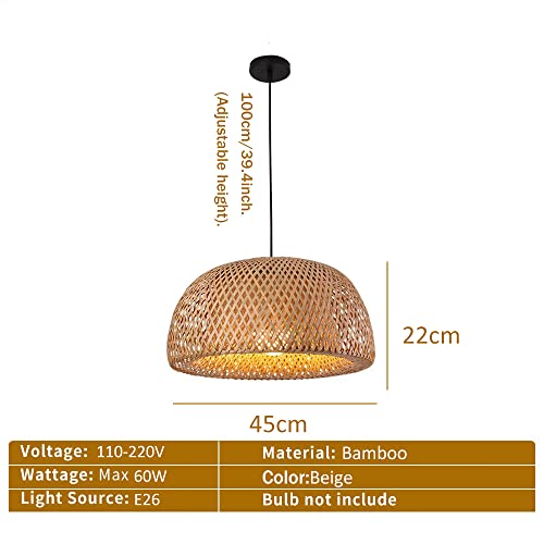 Suspension en rotin ajustable E26 pour sublimer un salon manque de cachet