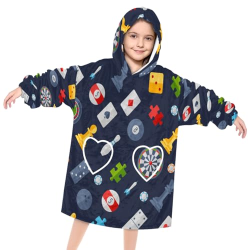 XMNYGJ Cartoon Games Pattern Wearable Blanket Hoodie for Kids Oversized Print Sweatshirt Blanket With Pocket Hooded Warm Teen Wearable Blankets, One Size Fits All, Gifts for Kids, Boys, Girls