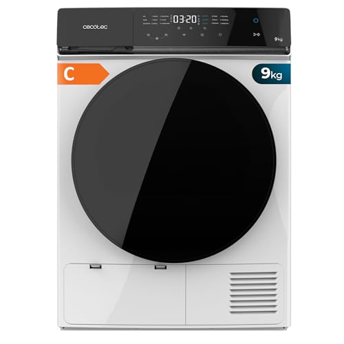 Cecotec Secadora de Ropa Bomba de Calor 9kg Bolero DressCode Dry 9400 A+++. 600W, Bajo Consumo, Full Touch, Plancha Fácil, 15 Programas, Secado Automático y Tambor de Acero Inoxidable