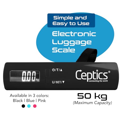 Ceptics weight machine for luggage weighing scale, luggage weighing scale capable capacity up to 50 Kg, weighing machine for luggage with LCD display luggage scale for bags, home, shop - BLACK - Image 4