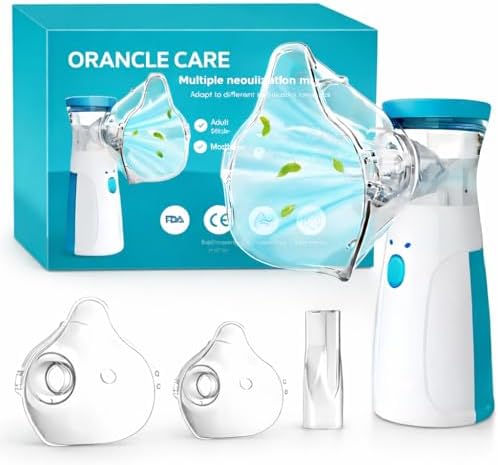 Portable Nebulizer Machine for Kids & Adults, Rechargeable & Silent, Travel Nebulizer for Baby, Nebulizer for Asthma, Cold & Cough Relief, Auto Shut-Off & Self-Cleaning, Compact Nebulizer