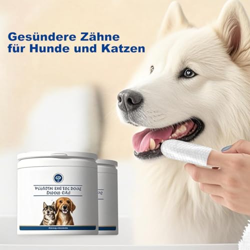 PCpetclear Petclear Pflege-Fingerlinge für Hunde & Katzen, Spülfrei, Entfernen Flecken, Einweg Finger-Reinigungstücher zur Reinigung von Zähnen, Augen und Ohren (50 Stück)