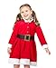 Lilax Little Girls' Holiday Christmas Santa Sparkle Hood Red Dress with Belt (7, Red)