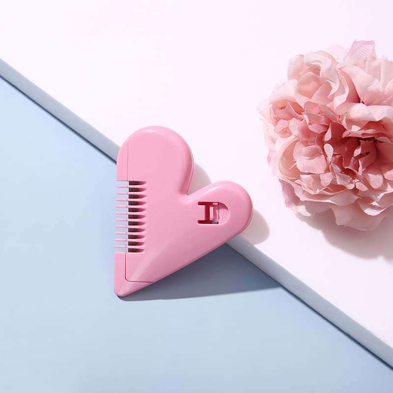 3Pcs Mini Hair Cutter Comb Pubic Hair Trimmer Cute Heart-Shaped Manual Hair Bangs Trimmer for Kids Women, Girls Hair Cut Accessories - Image 2