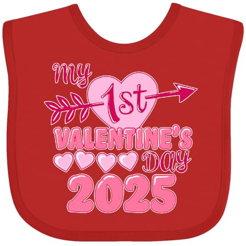 inktastic My First Valentine 2025- Heart and Arrow Baby Bib