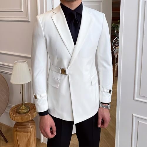 Mens Suit 2 Piece Slim Fit Suit for Wedding Tuxedo with Metal Clasp for Business Prom Party2