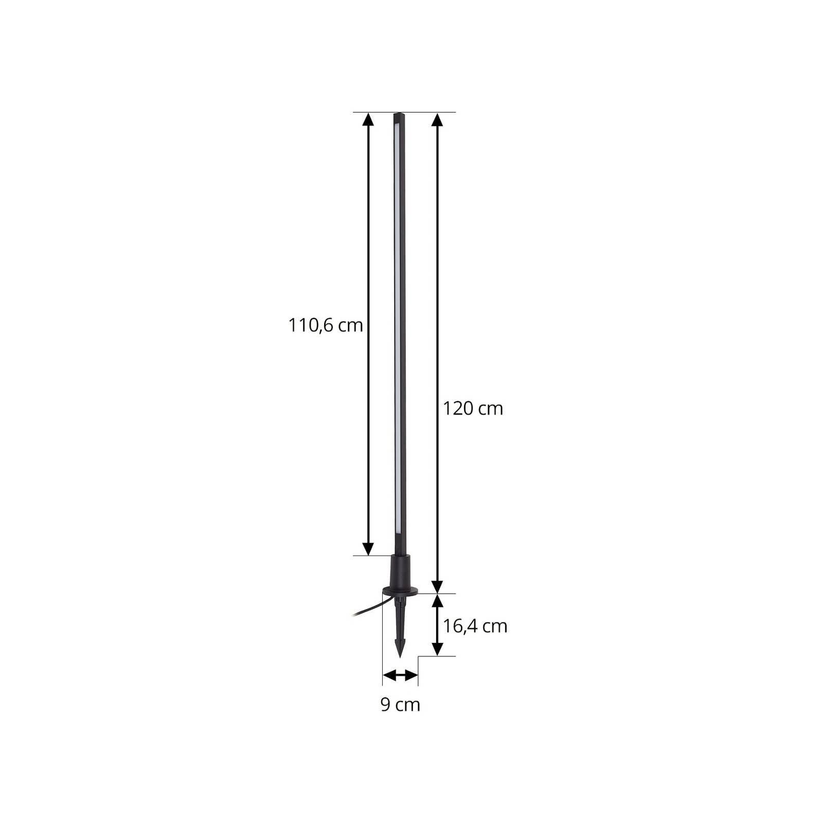 Lindby LED Lámpara para exterior Neano (Moderno) en Negro hecho de Aluminio (1 llama, iluminación senderos, baliza farola