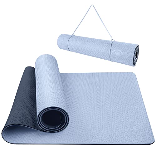 IUGA Yoga Mat Thick Non Slip Anti-tear Pilates Mat Eco Friendly Hot Yoga Mats for Workout &...