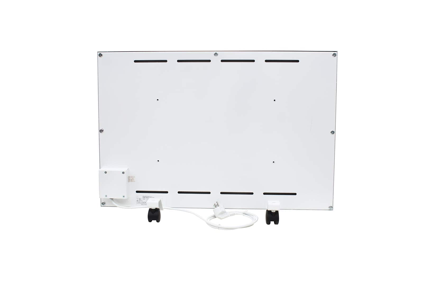 XIMAX Grzejnik elektryczny na podczerwień, z rolkami i termostatem pokojowym, mobilne ogrzewanie postojowe, 500 W, 500 x 750 mm, 230 V (50 Hz), biały, do pomieszczeń do 10 m²