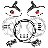 Z00M HB876E 2-PIN 4-Pistons E-Bike Electric Power-Off Hydraulic Brake Set, Pre-Bled with Mineral Oil Brakes Kit for eBike, Mountain Bike, Road Bike