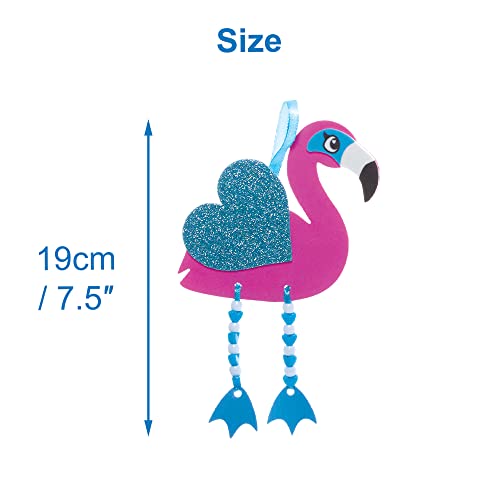 Baker Ross FX457 Love Heart Flamingo Dangly Leg Kits - Pack of 5, Valentine's Day Bead Craft Decoration Kit for Kids - Image 4