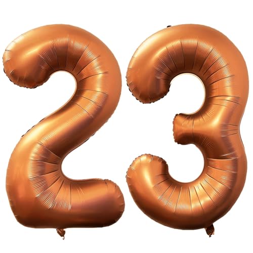 Orange 23 Number Balloons, 40 Inch Giant Number Balloons Foil Mylar Helium Orange Number 23 Balloons for 23th Birthday Party Supplies Anniversary Event Celebration Decorations
