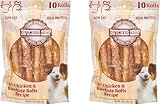Butcher Shop 8” Chicken & Rawhide Rolls Dog Treats (2 Pack - 20 Rolls)