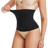WIRNENPD Waist Trainer for Women Belly Fat Tummy Control Postpartum-No Roll Seamless Faja Belly Band & Shapewear Black M