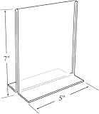Acrylic Sign Holder-Plastic Sign Holder-5 X 7 Inches Clear Sign Display Holder-Table Menu Stand-Double Sided Plastic Display Ad Picture Frame for Office, Home, Store, Restaurant (6)