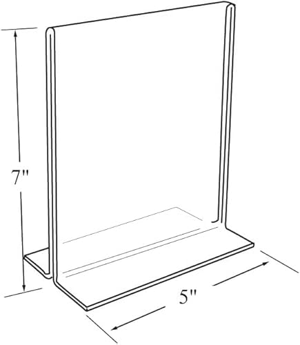 Acrylic Sign Holder-Plastic Sign Holder-5 X 7 Inches Clear Sign Display Holder-Table Menu Stand-Double Sided Plastic Display Ad Picture Frame for Office, Home, Store, Restaurant (6)
