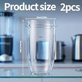HongSiFang 2 szt. Kubki do NutriBullet 946 ml (32 uncje), Mikser ręczny Części zamienne do NutriBullet 900 W/600 W Blendery elektryczne