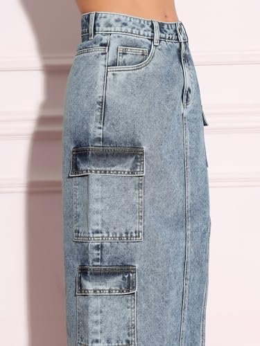 Image of Miss Chase Women's Straight High Rise Mini Denim Skirt