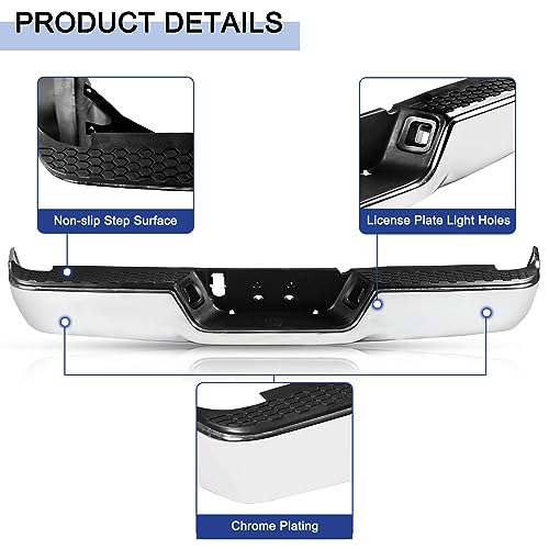 image for Peforway Rear Bumper for Ram 1500 2009-2018, for Ram 2500 3500 2010-20