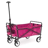 Seina SUW-200 Lightweight Steel Frame Folding Utility Wagon Cart with Pockets