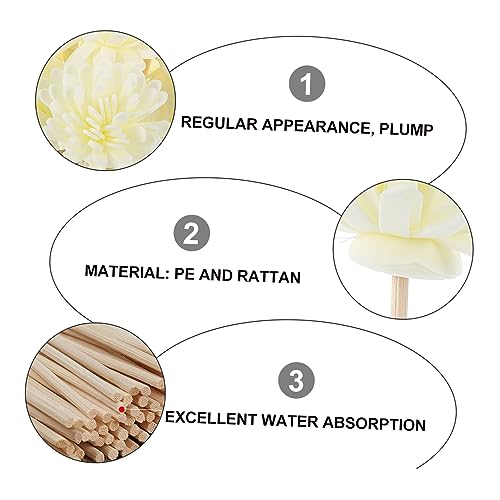 60 varas de ratán simuladas para difusor de aroma miniatura 6