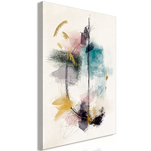 murando Cuadro Acústico Abstracto 60x90 cm espuma acústica absorbe el sonido aislamiento lienzo de 1 pieza Impresión Artística Decoración de Pared bosquejo dibujo multicolor a-A-10233-b-a