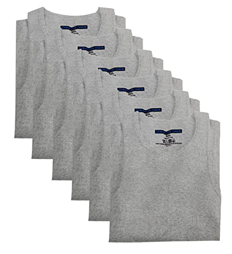 Different Touch 6 Pack Men's Big and Tall Muscle Ribbed Tank Tops A-Shirts Underwear Shirts2