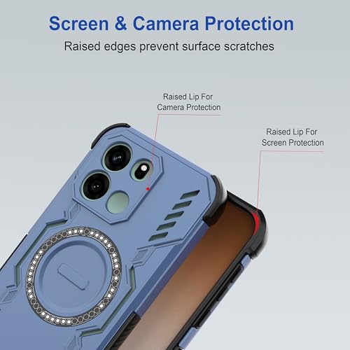 Image of Zapcase Back Case Cover for OnePlus Nord CE 6 | Magnetic Case with Built-in Metal Ring | Supports MagSafe Charger, Wallet & Car Mount | Shockproof Hybrid PC + TPU | Blue