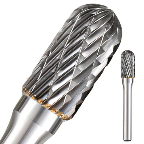 Carbide Burr Set 1/4 Shank w/Big Beech Holder Die Grinder Bits Drill Bits Grinding Bits for Metal Rotary Tool Attachment Accessories Rasp Weld Wood St