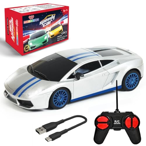 Image of Wembley Remote Control Car High Speed Mini 1:24 Scale Type-C USB Rechargeable Racing RC Cars for Kids Silver Blue