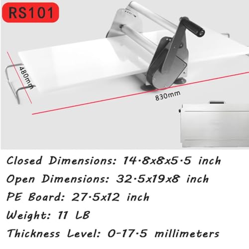 Máquina laminadora de masa, laminadora manual de pastelería, grosor ajustable, equipo de panadería comercial plegable