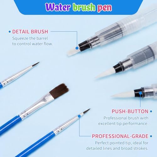 MOVECOM 100-Color Metallic & Pearlescent Watercolor Paint Set - 3