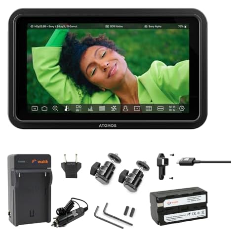 Atomos Shinobi II 5.2" HDMI 4K Recording Monitor with HDR Touchscreen Display | Lightweight Monitor for Photography with Battery, Charger and Camera Hot Shoe Mount Advanced Bundle Set Cover