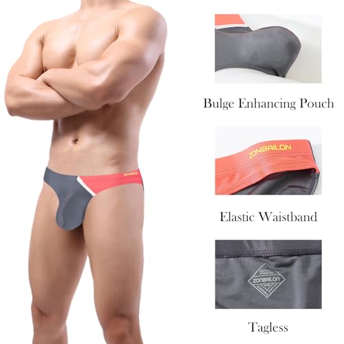 ZONBAILON Mens Bulge Enhancing Briefs Front Opening Pouch Tagless Underwear3
