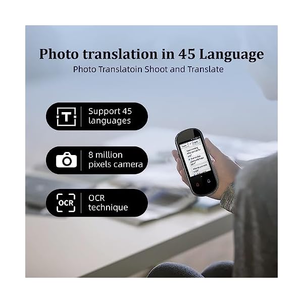 Instant Lanquage Translator Device，Electronic Foreign Language Translators，Two-Way Smart Voice and Photo Pocket Translator Real Time, 138 Languages Supported, Standy 180H, Portable Offline Translatio - Image 6