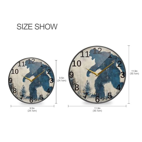 Reloj de Pared Redondo Silhouettes Sasquatch 9.5 pulgadas miniatura 2
