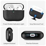 ACRONIX Etui na AirPods Pro 3 2025, miękkie etui TPU do Apple AirPods Pro 3 z paskiem na rękę, wzornictwo z efektem skóry, tekstura drzewa Airpods Pro 3 Case - czarne