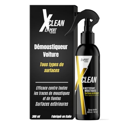 Spray Demoustiqueur voiture 300 ml - Concentré et économique - Élimine efficacement les traces de moustiques, d-insectes, fientes - Carrosserie, pare-brise, phare, vitre, jantes – Nettoyant sans trace