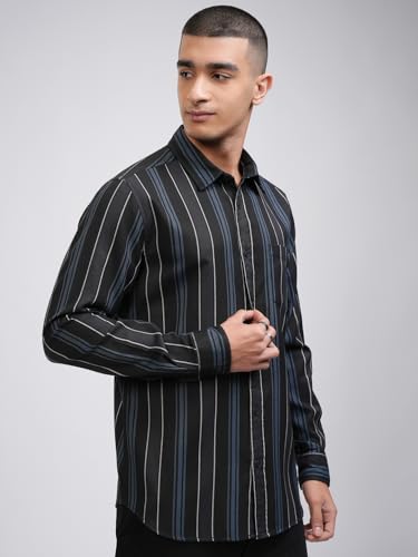 Image of Highlander Men's Striped Slim Fit Shirt