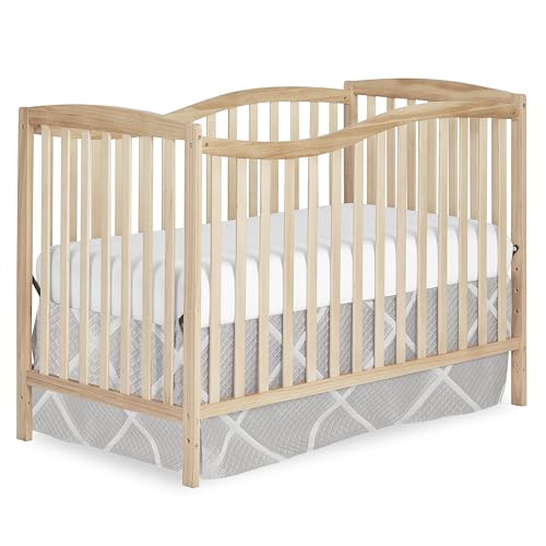 Image of Dream On Me Chelsea 5-in-1 Convertible Full-Size Baby Crib in Natural, GreenGuard Gold & BSA, Pinewood, 4 Mattress Heights, Converts to Toddler, Day & Full-Size Bed, Modern Classic Nursery