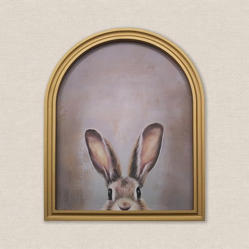 TwoDays Gold Vintage Easter Bunny Framed Wall Art – Arched