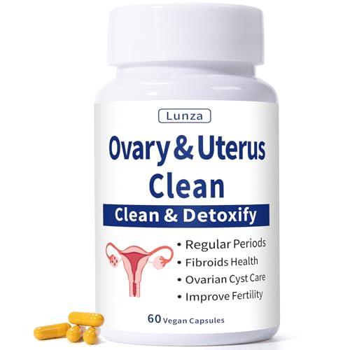 Lunza Ovary and Uterus Cleanse, Uterus Cleanse, Regular Periods, Fertility, Ovarian Cyst Health & Fibroids Support, for Abnormal Bleeding, No Cramps, 60 Vegan Capsules