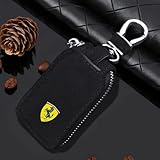GHZYF Car Key Case Cover for Ferrari F430 488 458 F12 Berlinetta F12 812 296 F8 Portofino Roma 456 430 Key Fob Keychain,Black