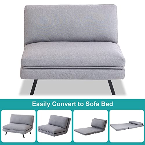Maxspeed Futon Sofa Bed, Memory Foam Futon Convertible Couch Bed Chair, Modern Small Sofa Sleeper W/Adjustable Backrest, Folding Floor Lounge For Compact Living Spaces Offices Dorm Bonus,Grey #TOP5